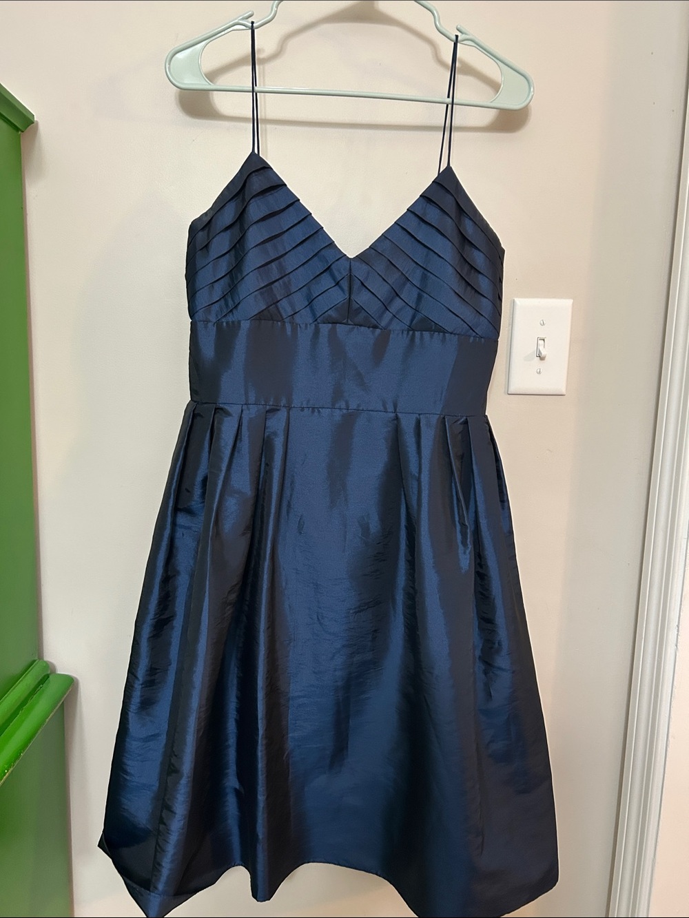 Democracy Navy Blue Spaghetti-Strap Midi Dress